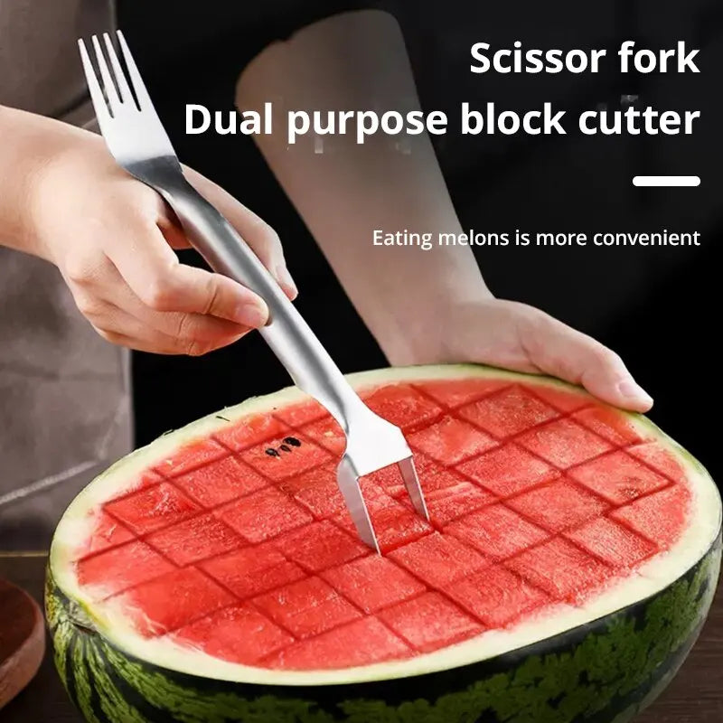 Multi-Purpose Portable 2In1 Watermelon Fork Slicer