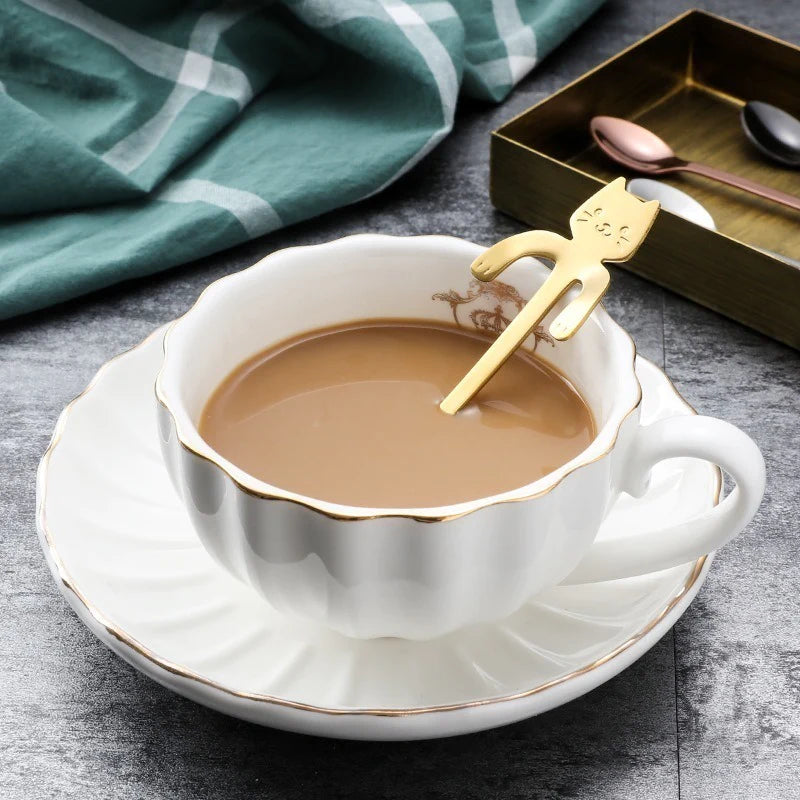 Stainless Steel Coffee Spoon Lovely Cute Cat Shape