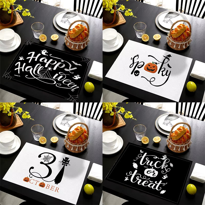 Halloween Dinning Table Mats Bowl Coffee Cup Pads Mats