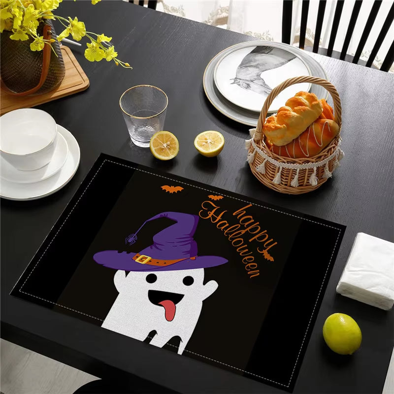 Halloween Dinning Table Mats Bowl Coffee Cup Pads Mats