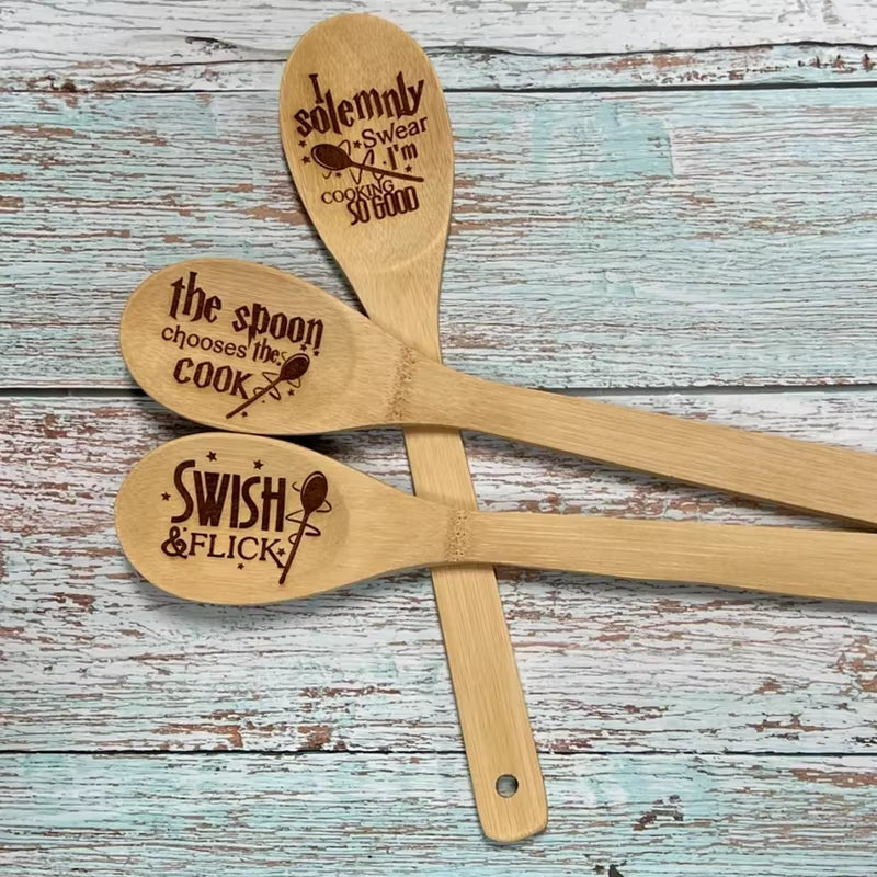 Set of 3 Kitchen Wood Burning Spoon Halloween Kitchen