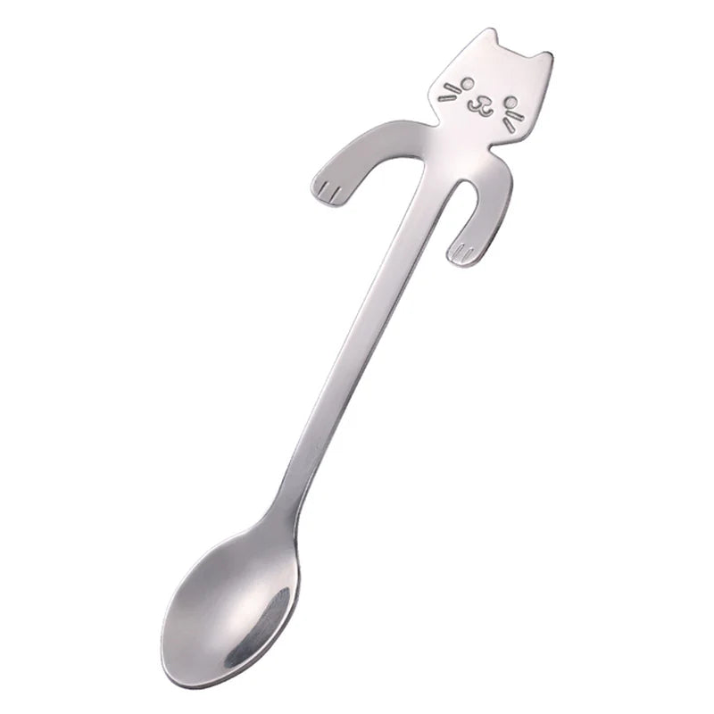 Stainless Steel Coffee Spoon Lovely Cute Cat Shape