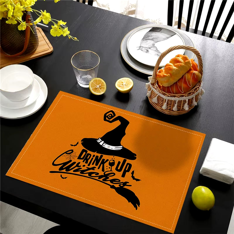 Halloween Dinning Table Mats Bowl Coffee Cup Pads Mats