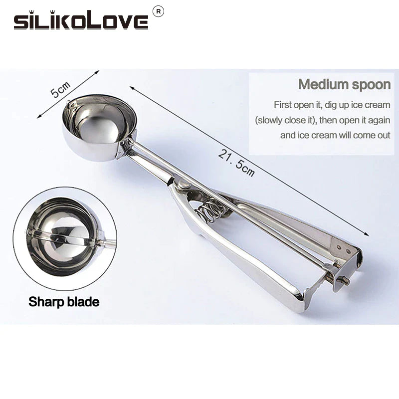 Ice Cream Scoop Stainless Steel Cookie Dough Scooper for Fruit Melon Baller Digging Ball