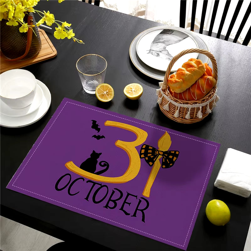 Halloween Dinning Table Mats Bowl Coffee Cup Pads Mats