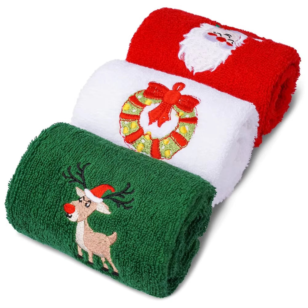 Soft Cotton Towels Christmas Santa Claus Hand Towels