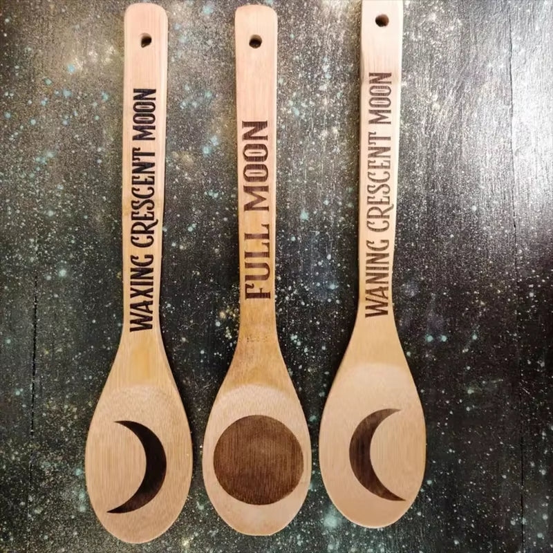 Set of 3 Kitchen Wood Burning Spoon Halloween Kitchen