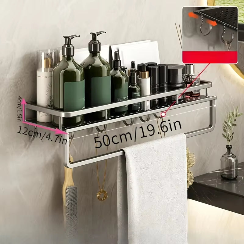 Aluminum Wall-Mounted Shelf Kitchen Spice Storage Rack