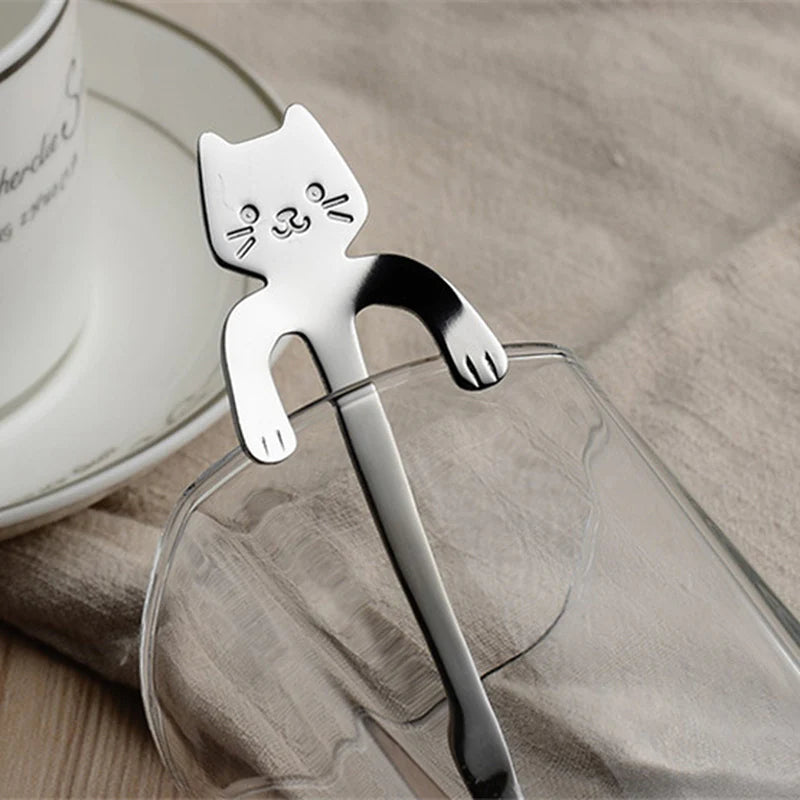 Stainless Steel Coffee Spoon Lovely Cute Cat Shape