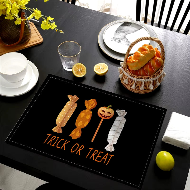 Halloween Dinning Table Mats Bowl Coffee Cup Pads Mats