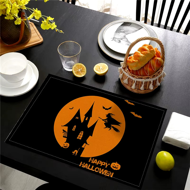 Halloween Dinning Table Mats Bowl Coffee Cup Pads Mats