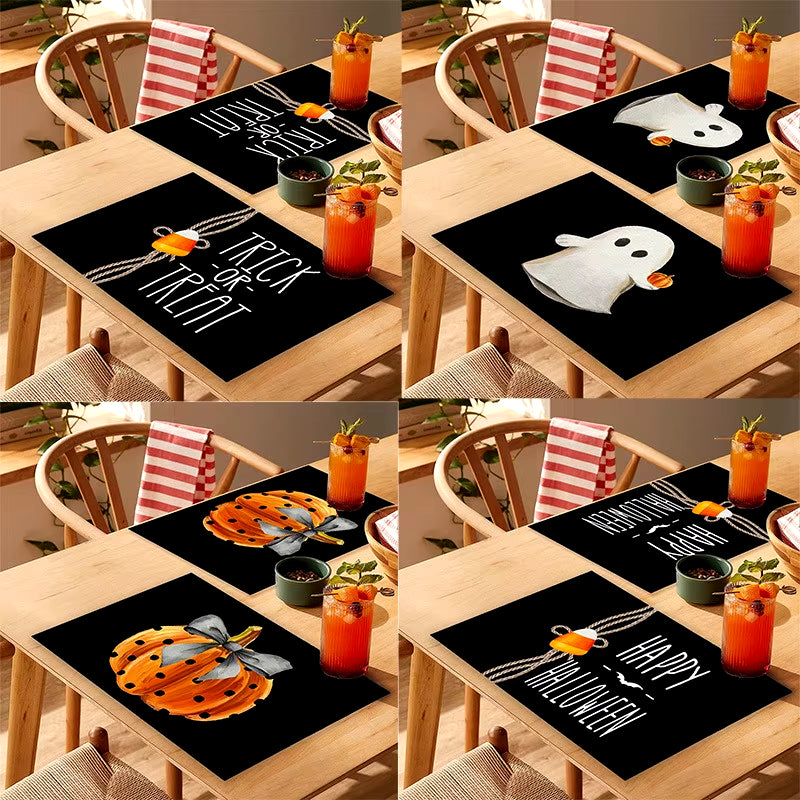 Halloween Dinning Table Mats Bowl Coffee Cup Pads Mats