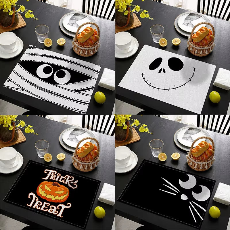 Halloween Dinning Table Mats Bowl Coffee Cup Pads Mats