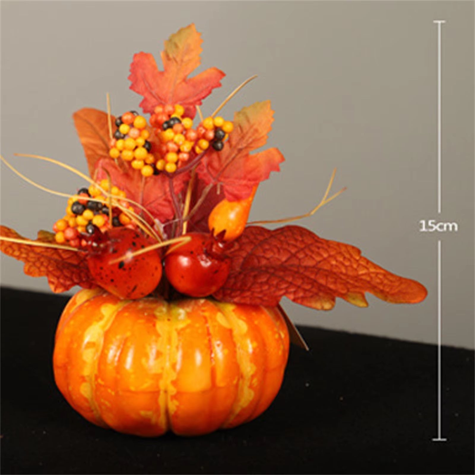 Fake Pumpkins with Artificial Flowers for Halloween House