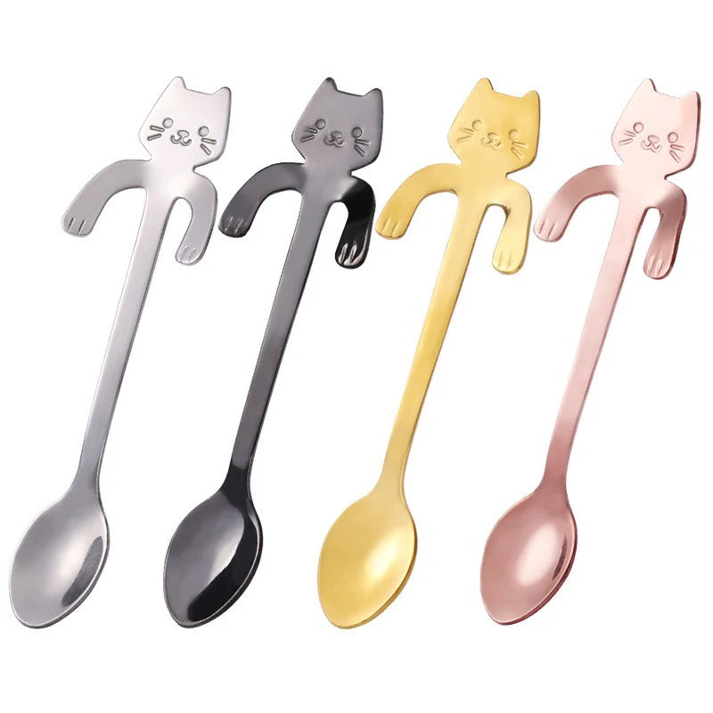 Stainless Steel Coffee Spoon Lovely Cute Cat Shape