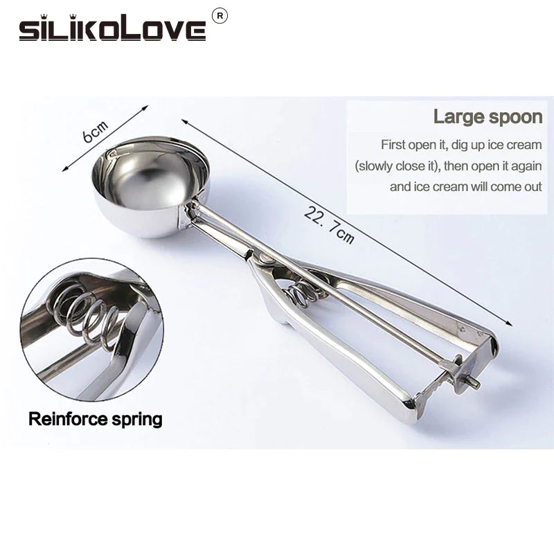 Ice Cream Scoop Stainless Steel Cookie Dough Scooper for Fruit Melon Baller Digging Ball