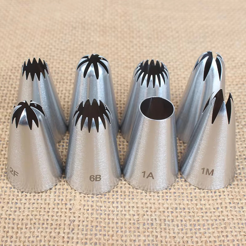 8Pcs Piping Nozzles Set Stainless Steel Icing Nozzles