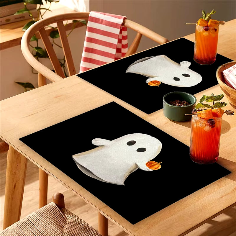 Halloween Dinning Table Mats Bowl Coffee Cup Pads Mats