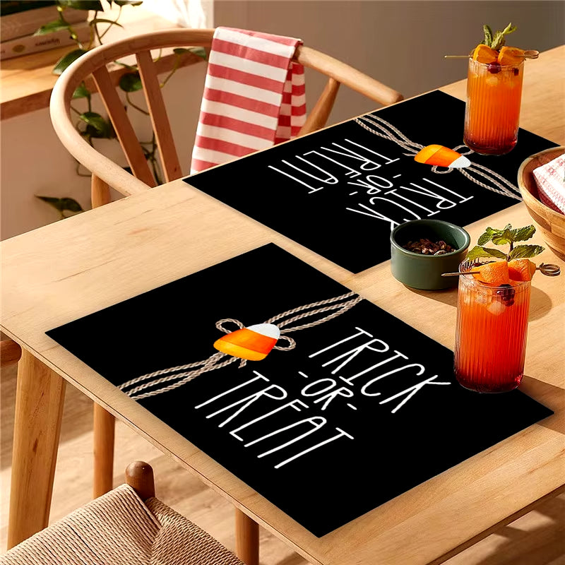 Halloween Dinning Table Mats Bowl Coffee Cup Pads Mats