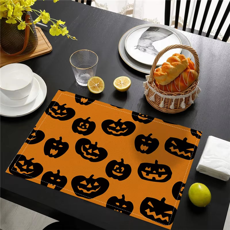 Halloween Dinning Table Mats Bowl Coffee Cup Pads Mats