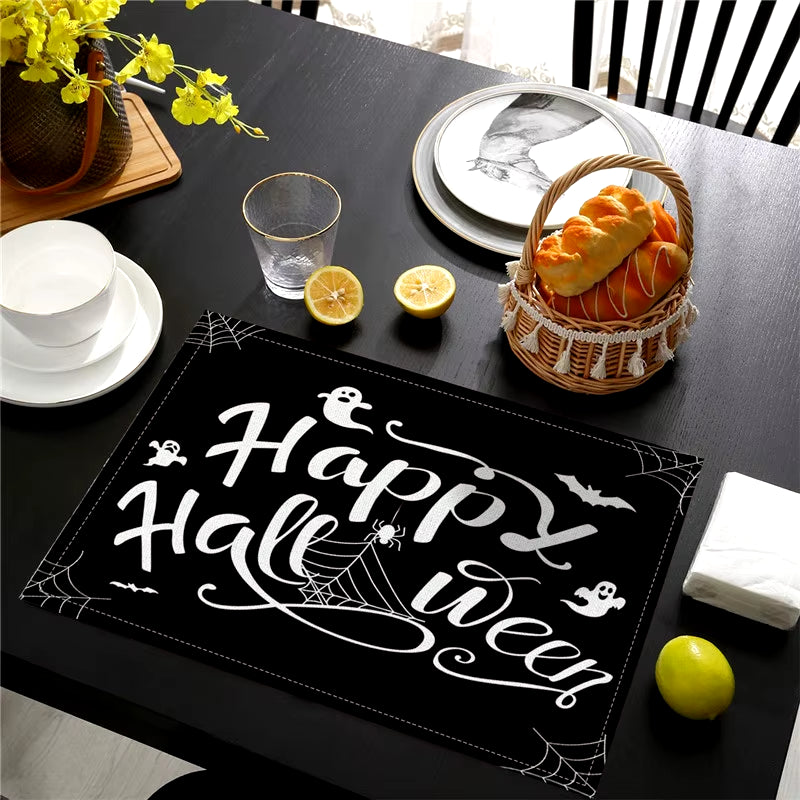 Halloween Dinning Table Mats Bowl Coffee Cup Pads Mats