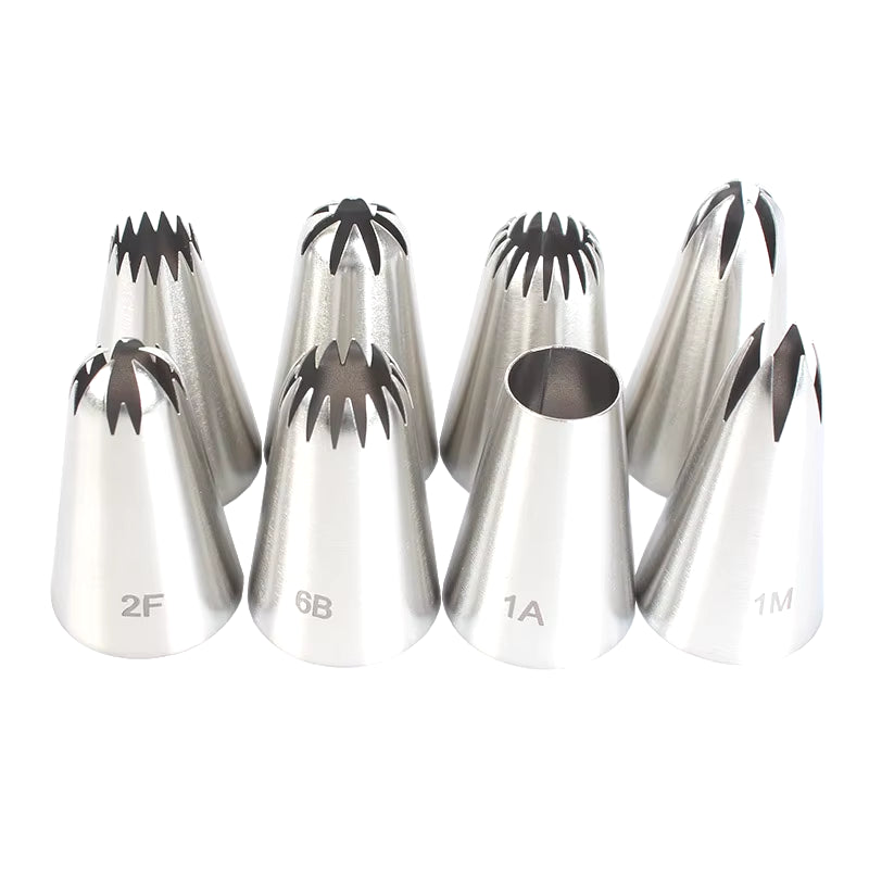 8Pcs Piping Nozzles Set Stainless Steel Icing Nozzles